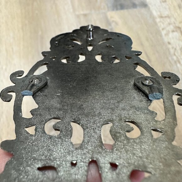 1pc Vintage filigree buckle faux turquoise accents. Gunmetal finish. 5 x 2.75 - Picture 9 of 11